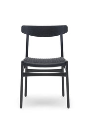 CH23 Esszimmerstuhl, schwarze Eiche mit schwarzem Geflecht von Hans J. Wegner