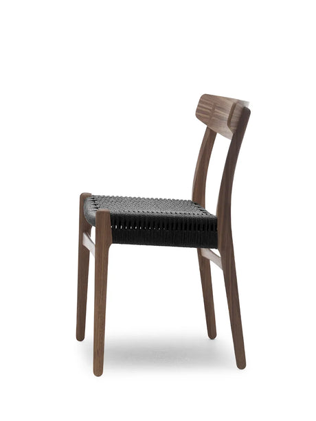 CH23 Spisestuhl, Walnuss Oli mit schwarzem Geflecht von Hans J. Wegner - 3 - Jacobsen Plus