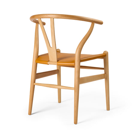 Y-stol CH24P, Bøg olie med Loke 7050 læder af Hans J. Wegner - 2 - Jacobsen Plus
