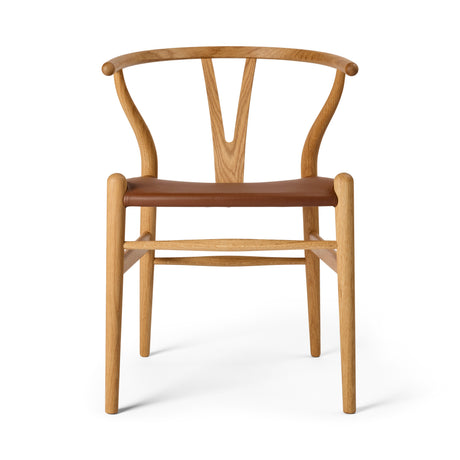 Y-stol CH24P, Eg olie med Loke 7060 læder af Hans J. Wegner - Jacobsen Plus