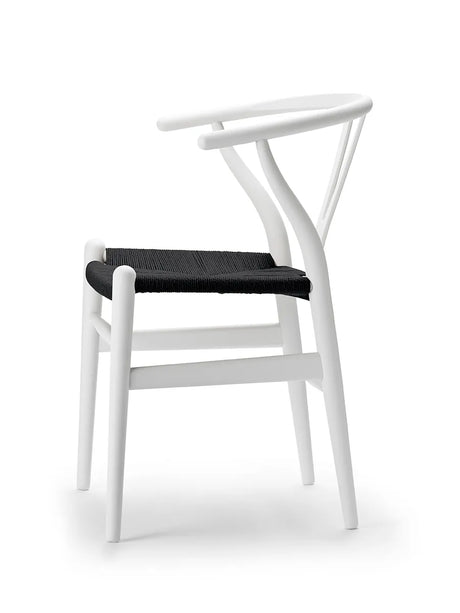 Wishbone Chair CH24 Soft Natural White mit schwarzem Geflecht von Hans J. Wegner - 3 - Jacobsen Plus