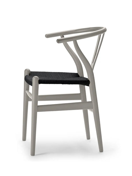 Wishbone Chair CH24 Soft Silver Grey mit schwarzem Geflecht von Hans J. Wegner - 3 - Jacobsen Plus
