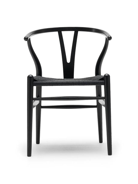 Wishbone Chair CH24, schwarz Eiche mit schwarz Geflecht von Hans J. Wegner - 1 - Jacobsen Plus