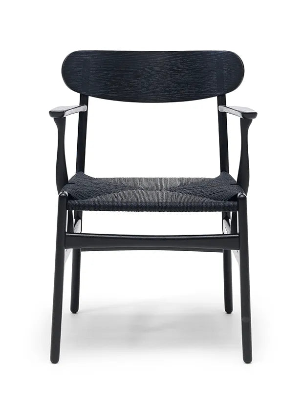 CH26 Esszimmerstuhl von Hans J. Wegner - Schwarz / Eg - schwarz bemalt - Jacobsen Plus