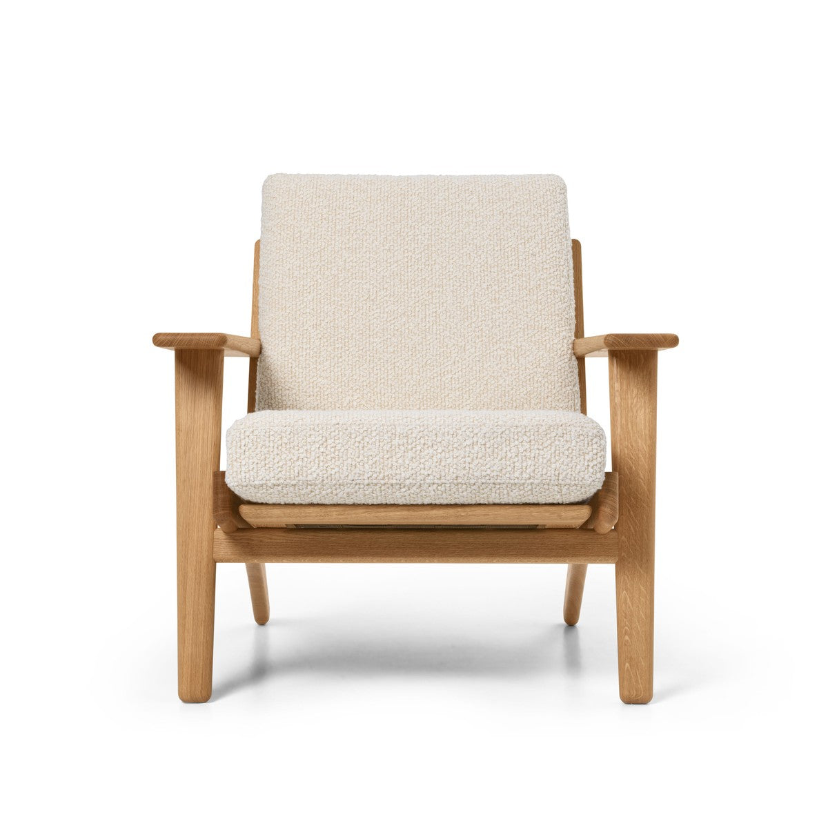 CH290 Lounge-Sessel von Hans J. Wegner - Geölte Eiche - Bute Storr 1501 Eggshell - Jacobsen Plus