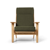 CH291 Lounge-Sessel von Hans J. Wegner - Geölte Eiche - Bute Storr 3721 Camouflage - Jacobsen Plus