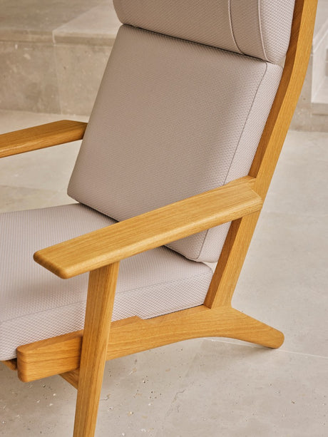 CH291 Lounge-Sessel von Hans J. Wegner - Geölte Eiche - Serpentine 0118 - Jacobsen Plus