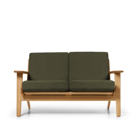 CH292 2 Pers. Sofa von Hans J. Wegner - Geölt Eg - Bute Storr 3732 Camouflage - Jacobsen Plus
