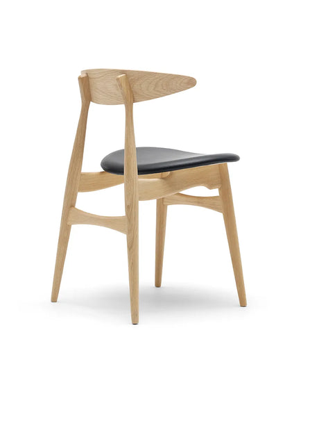 CH33 Stuhl, seifenbehandelt, Eiche/schwarz Leder von Hans J. Wegner - 3 - Jacobsen Plus