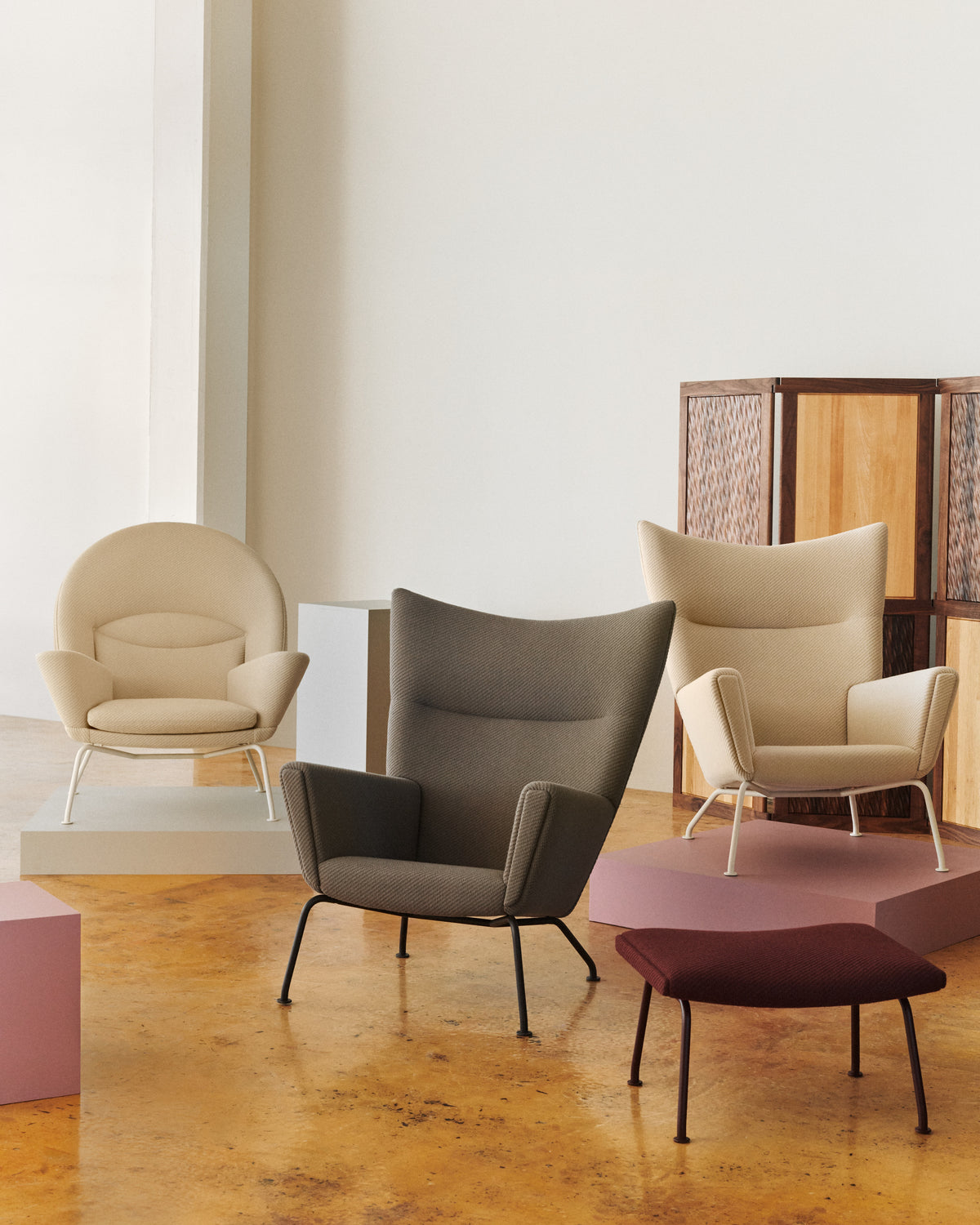 CH446 Hocker, Umi Textil von Hans J. Wegner - 1 - Jacobsen Plus