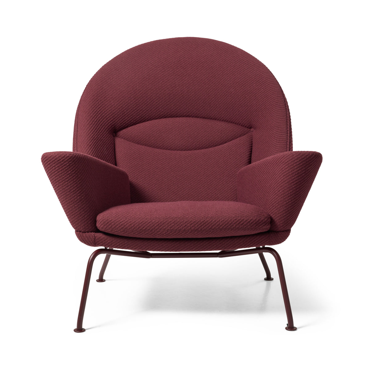 CH468 Oculus Stuhl, Umi Textil von Hans J. Wegner - Umi 64291 mit Deep Burgundy Gestell - Jacobsen Plus