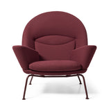 CH468 Oculus Stuhl, Umi Textil von Hans J. Wegner - Umi 64291 mit Deep Burgundy Gestell - Jacobsen Plus