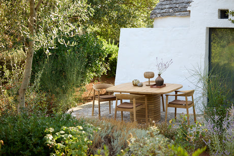 Mellow Gartentisch, quadratisch von Cane-line - Travertin-Look - Jacobsen Plus