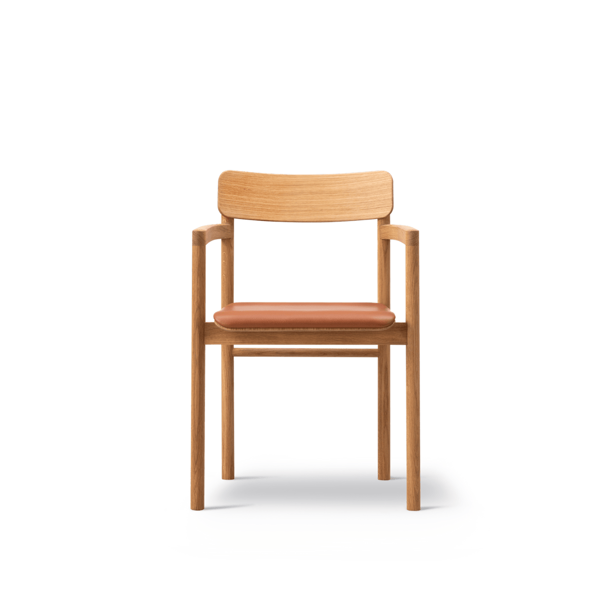 Post Spisebordsstol olieret eg, sædepolstret omni 07 cognac læder fra Fredericia Furniture - 2 - Jacobsen Plus