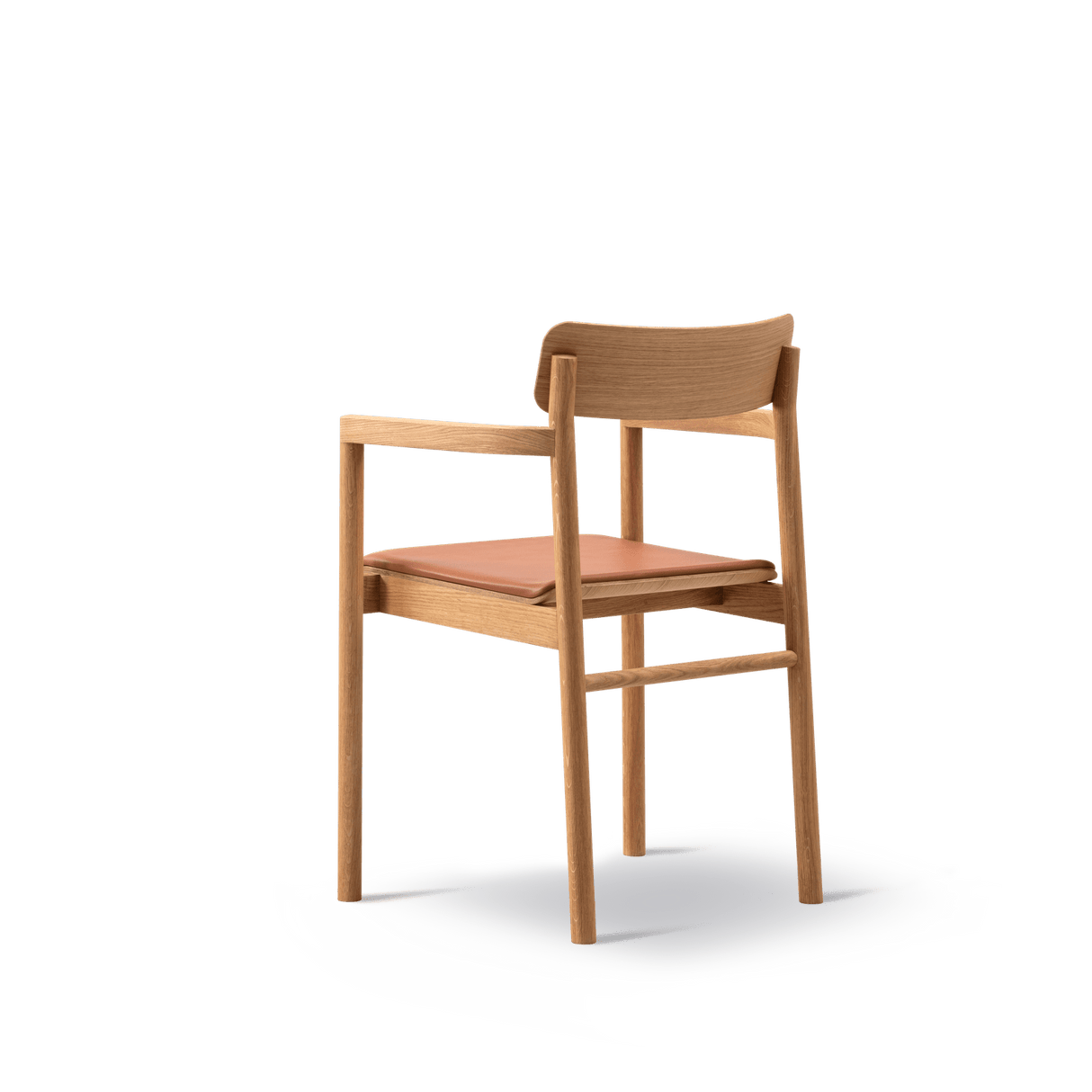 Post Spisebordsstol olieret eg, sædepolstret omni 07 cognac læder fra Fredericia Furniture - 3 - Jacobsen Plus