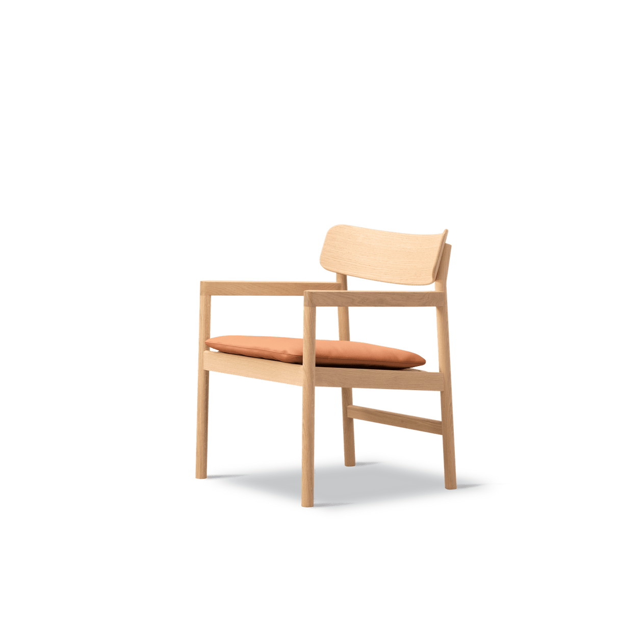 Fredericia Furniture CM3546 Post loungestol af Cecilie Manz - Lys olieret eg - Omni 307 cognac leather - Jacobsen Plus