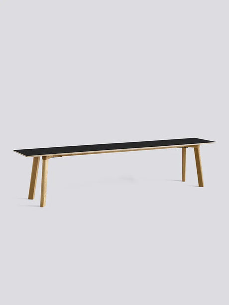 CPH Deux 215 Bank fra HAY - L200 x B35 x H45 cm / Tiefschwarzes Laminat / Lackierte Eiche - Jacobsen Plus