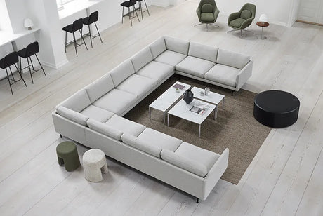 Piloti Bord, weiß Carrara von Fredericia Furniture - 6610: 75 x 39 x H35 cm / Schwarz pulverbeschichtetes Aluminium - Jacobsen Plus