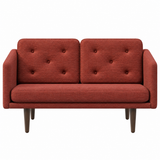 No. 1 Sofa 2-Sitzer, Mood von Børge Mogensen - Mood 3102 - Geräuchert Eiche gebeizt - Jacobsen Plus