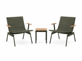 Ville Lounge Set in Teak & Bronze Green mit 2 Stühlen und 1 Hocker von &Tradition - 1 - Jacobsen Plus