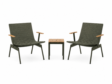Ville loungesæt i Teak & Bronze Green med 2 stole og 1 skammel fra &Tradition - 1 - Jacobsen Plus