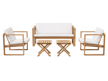 Bodil Kjær und Børge Mogensen Outdoor Loungeset in Teak mit 2 Beistelltischen, 1 Bank und 2 Lounge-Sesseln inkl. Kissen von Carl Hansen & Søn - 1 - Jacobsen Plus