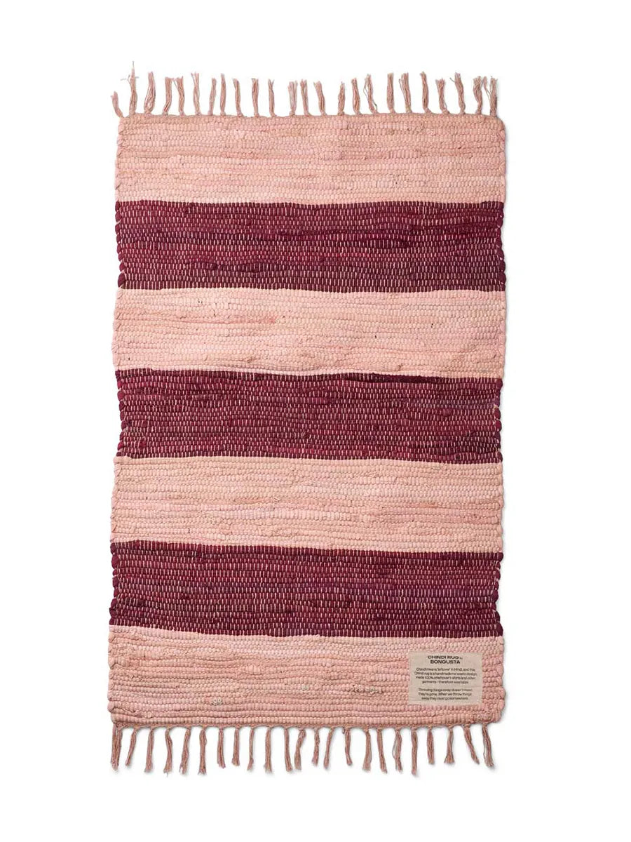 Chindi Teppich, 60x90 cm von Bongusta - Wein & Pfirsich - Jacobsen Plus