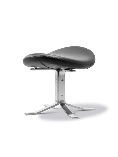 Corona Hocker, schwarzes Leder von Erik Jørgensen - 3 - Jacobsen Plus