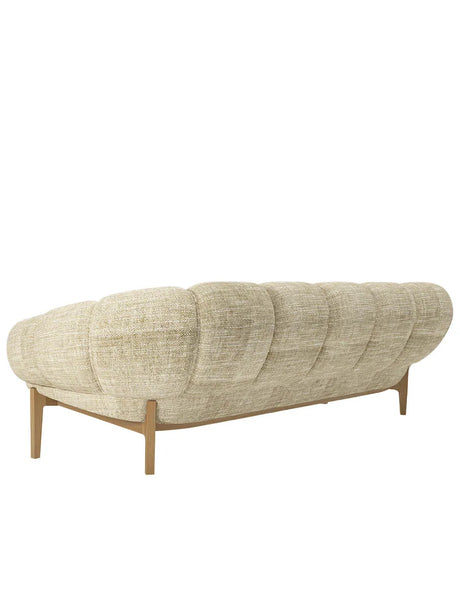 Croissant Sofa 3-Sitzer, Stoff von GUBI - Preisklasse 1 / Massives geöltes Eichenholz - Jacobsen Plus