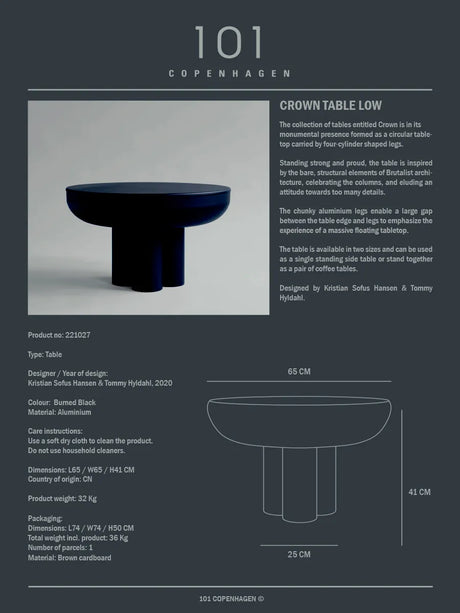 Crown Table, low burned black von 101 Copenhagen - 5 - Jacobsen Plus