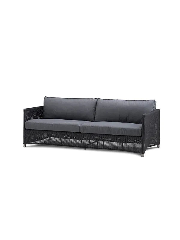 Diamond 3 pers Sofa inkl. hynde fra Cane-line - Grafit / Grå Cane-line Natté hynde - Jacobsen Plus