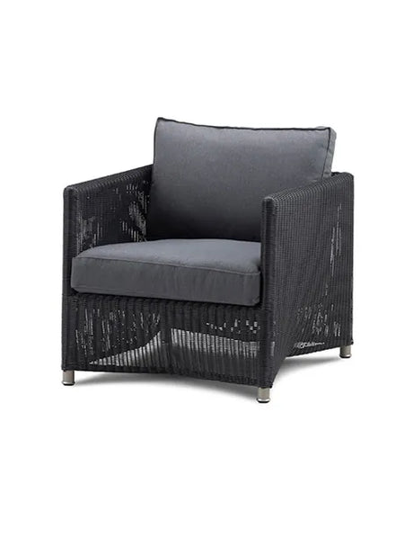 Diamond Lounge-Sessel inkl. Kissen von Cane-line - Graphit / Cane-line Natté Kissen - Jacobsen Plus