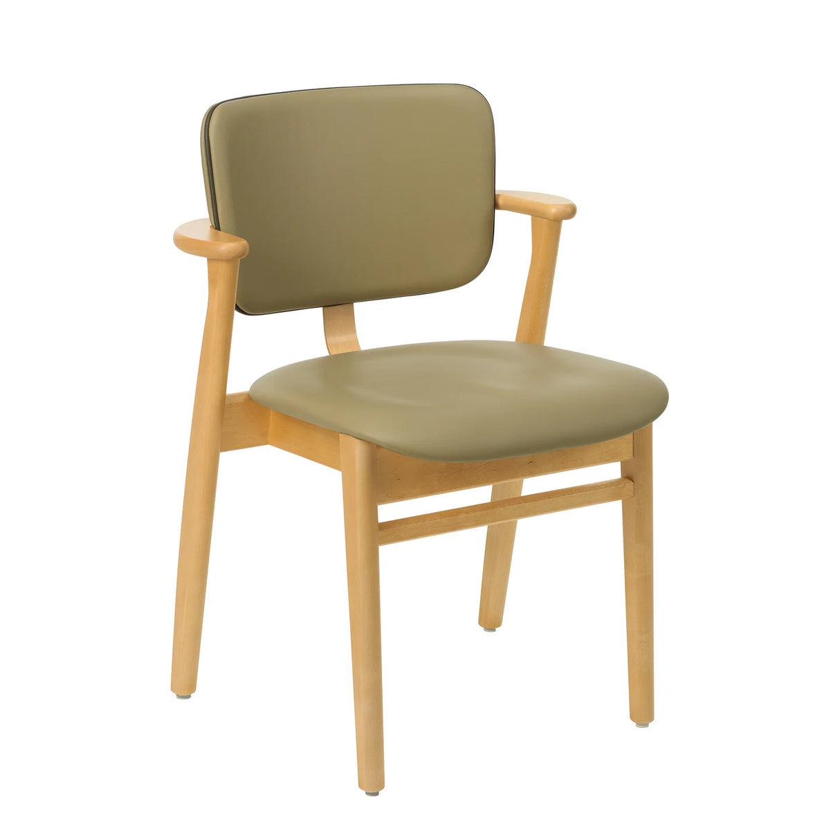 Domus Chair, gepolstert von Artek - Honiggebeizte Birke - Leder Spectrum Leaf - Spectrum Moss Paspelierung - Jacobsen Plus