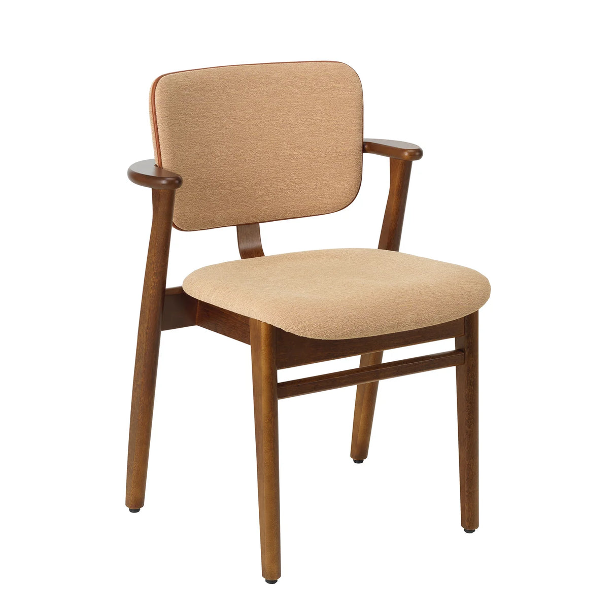 Domus Chair, gepolstert von Artek - Walnuss gebeizt - WOW RE 6722 - Prestige Cognac Paspelierung - Jacobsen Plus