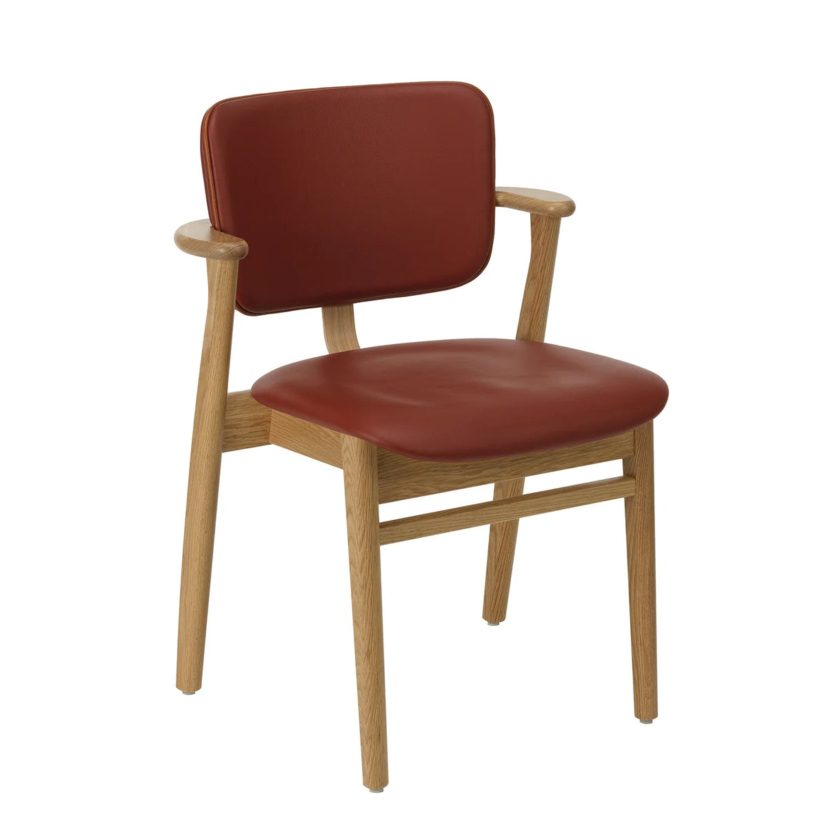 Domus Chair, gepolstert von Artek - Eiche - Leder Spectrum Terrakotta - Prestige Cognac-Keder - Jacobsen Plus