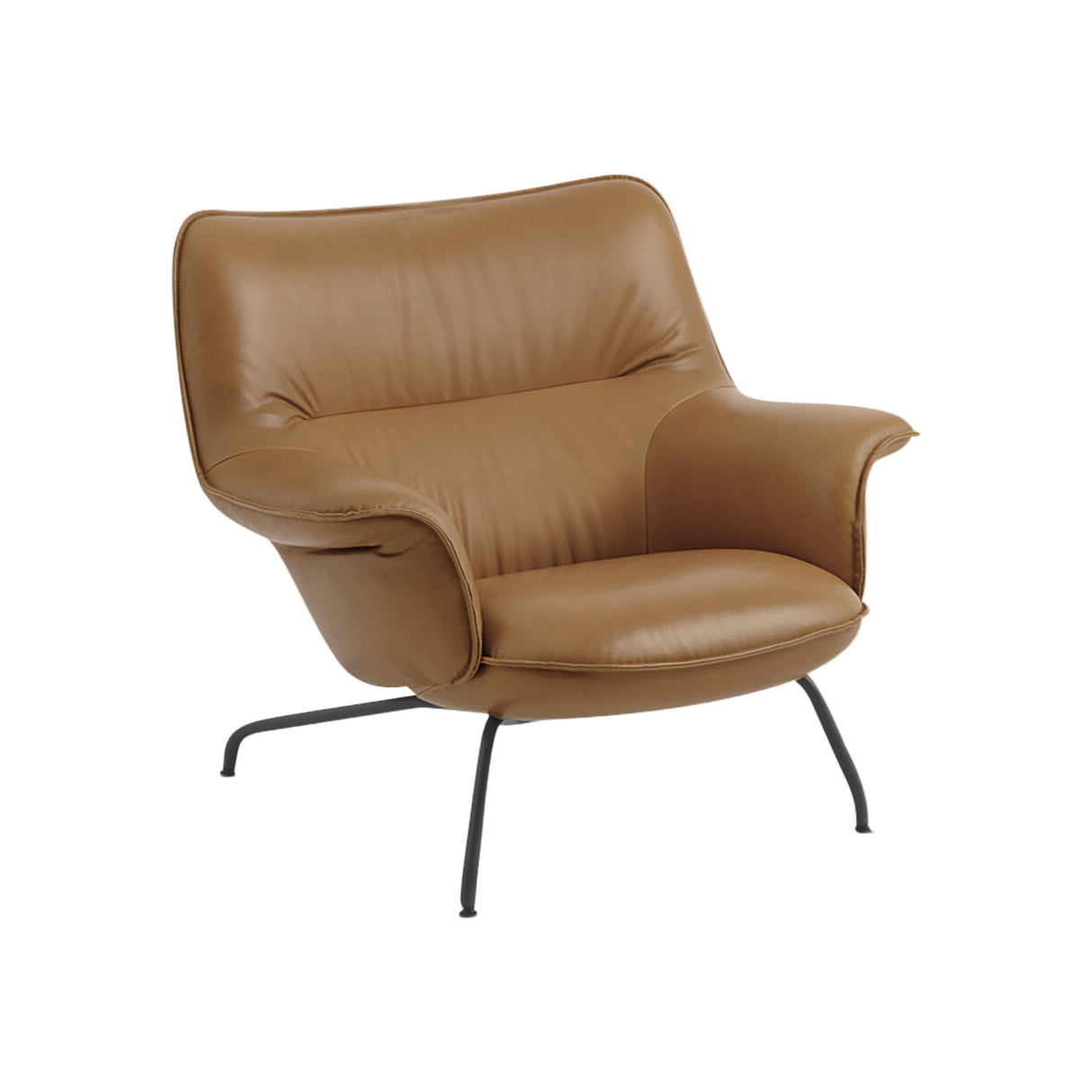 Doze Lounge Chair, Low Back, Refine Leather Cognac, Tube base fra Muuto - 1 - Jacobsen Plus