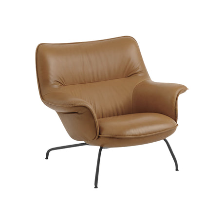 Doze Lounge Chair, Low Back, Refine Leather Cognac, Tube base fra Muuto - 1 - Jacobsen Plus