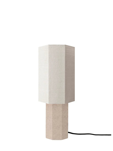 The Eight Over Eight Lamp Small, beige Travertin von Louise Roe - Jute Weiß - Jacobsen Plus