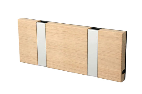 KNAX Garderobenleiste mit zwei Haken von LoCa - Eiche geseift / Graue Haken - Jacobsen Plus