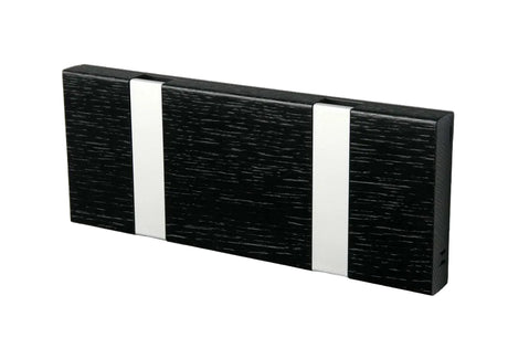 KNAX Garderobenleiste mit zwei Haken von LoCa - Eg schwarz gebeizt / Graue Haken - Jacobsen Plus