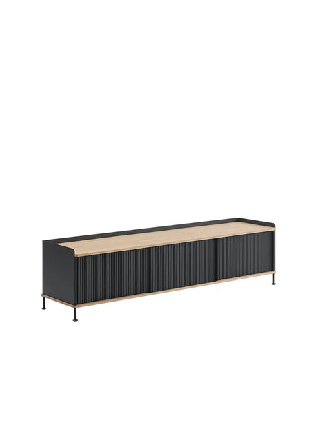 Enfold Sideboard, 186 x 45 cm von Muuto - Schwarz - Jacobsen Plus