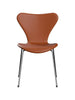3107 Stuhl, vollgepolstert Essential Leder Walnuss/Chrom Gestell von Arne Jacobsen
