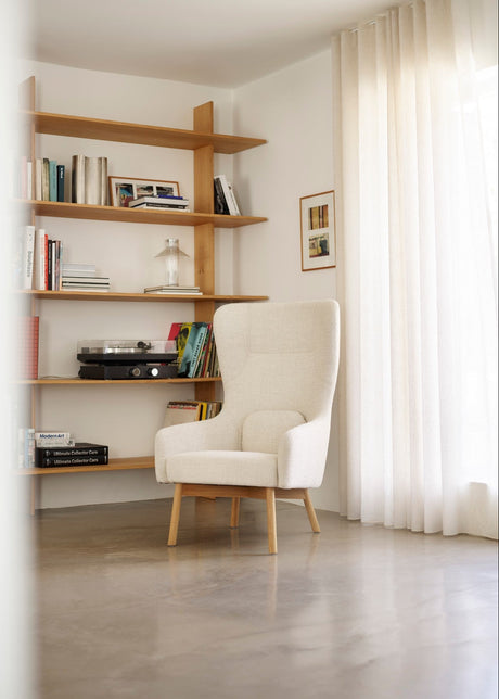 FDB Møbler - L35 Gesja, Ohrklappenstuhl, beiges Textil - 2 - Jacobsen Plus