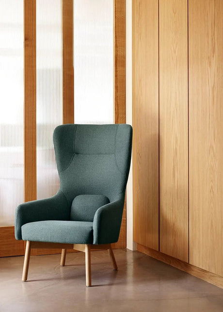 FDB Møbler - L35 Gesja, Ohrensessel, grünes Textil - 3 - Jacobsen Plus