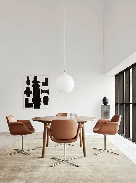 Flamingo Chair von Erik Jørgensen - Stofgruppe 1 / Gebürsteter rostfreier Stahl / Festes Untergestell - Jacobsen Plus