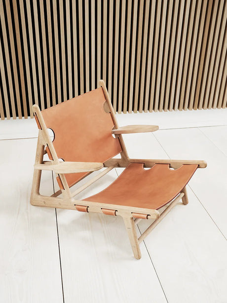Hunting Chair von Børge Mogensen - Naturfarbenes Leder / Eiche geseift - Jacobsen Plus