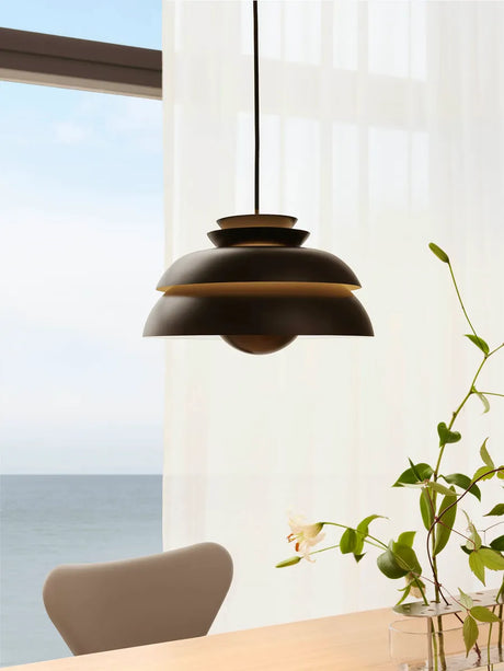 Concert Pendelleuchte, Matt Black von Fritz Hansen - P1 (Ø320 mm) - Jacobsen Plus