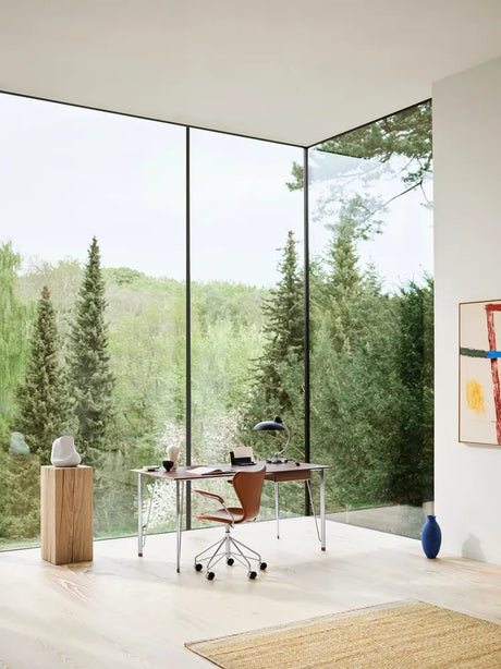 FH3605™ Schreibtisch m. Schublade von Arne Jacobsen - Schwarz Esche - schwarzes Gestell - Jacobsen Plus