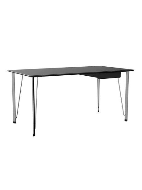 FH3605™ Schreibtisch m. Schublade von Arne Jacobsen - Schwarz Esche - Chromgestell - Jacobsen Plus