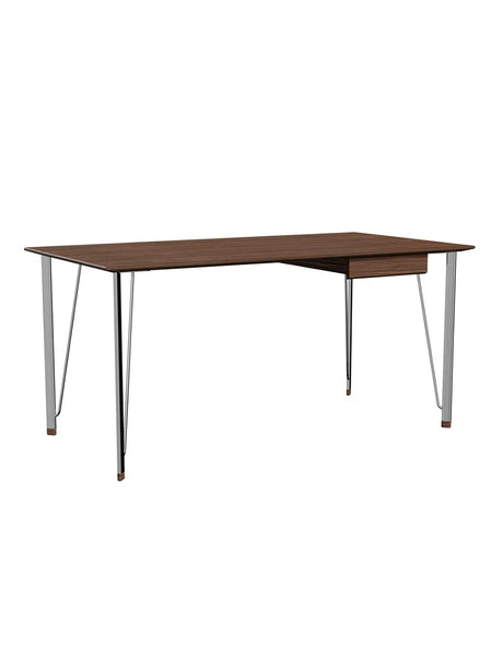FH3605™ Schreibtisch m. Schublade von Arne Jacobsen - Walnuss - Chromgestell - Jacobsen Plus